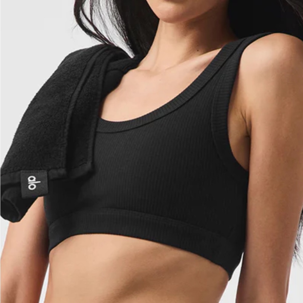 Alo Wellness Bra Black Ribbed